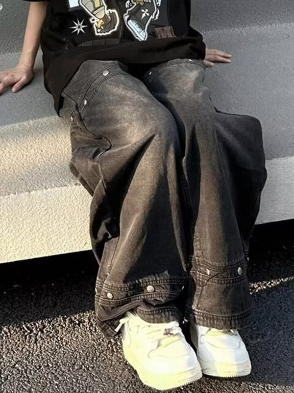 Loose Versatile Hip-Hop Straight Leg Cargo Jeans