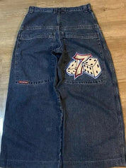 Retro Embroidery Hip Hop Street Boyfriend Jeans