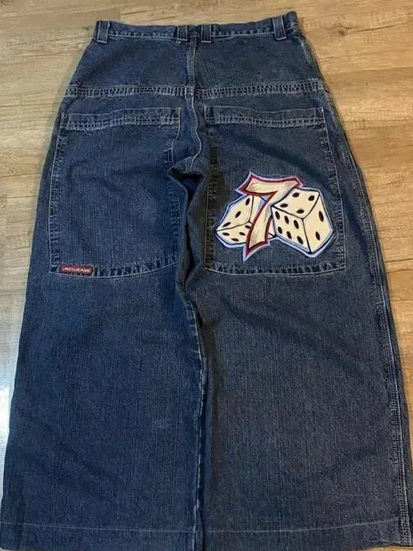 Retro Embroidery Hip Hop Street Boyfriend Jeans