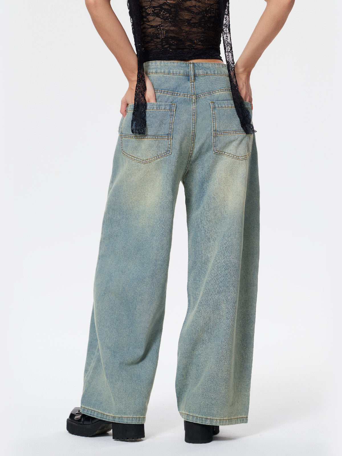 American Retro Distressed Washed Boyfriend Jeans