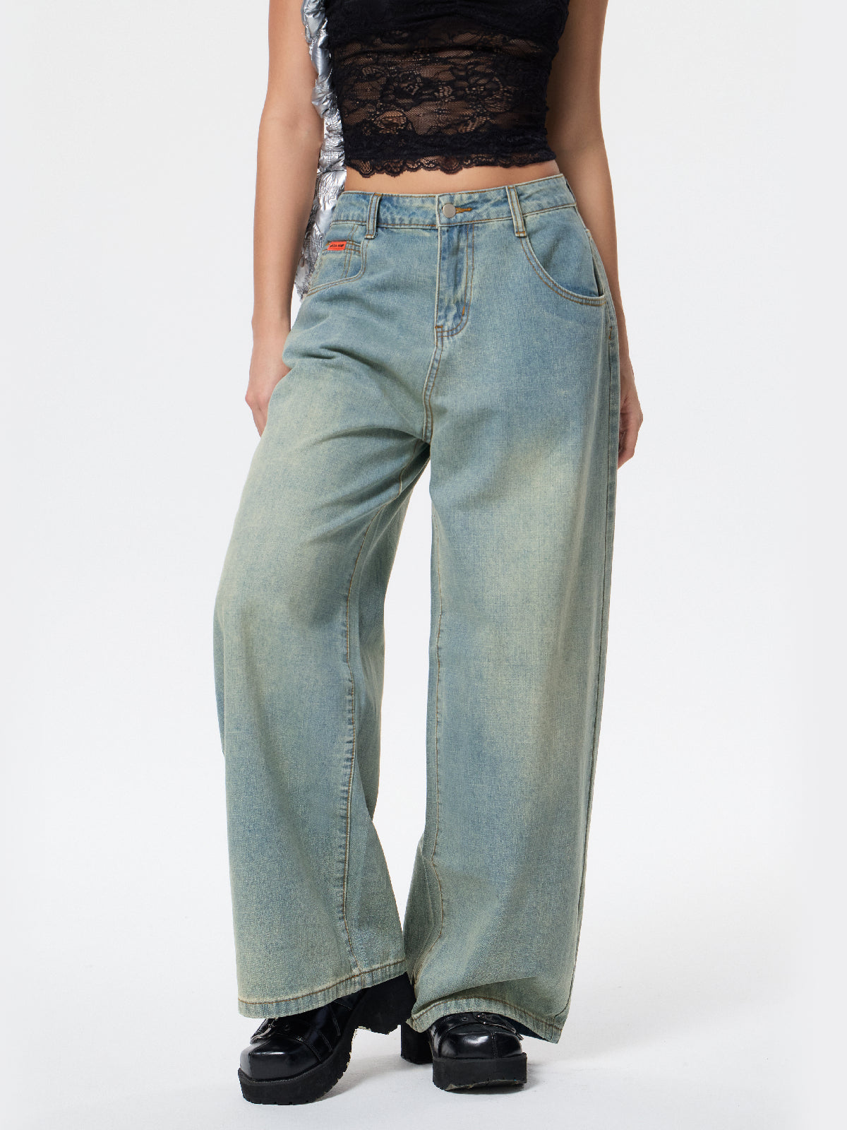 American Retro Distressed Washed Boyfriend Jeans