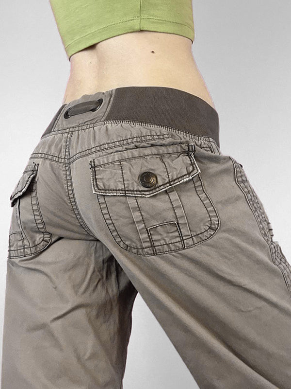 Threaded Drawstring Waistband Boyfriend Jeans