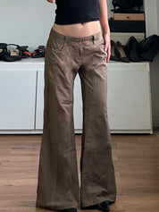 American Retro Low Waist Split Flare Jeans