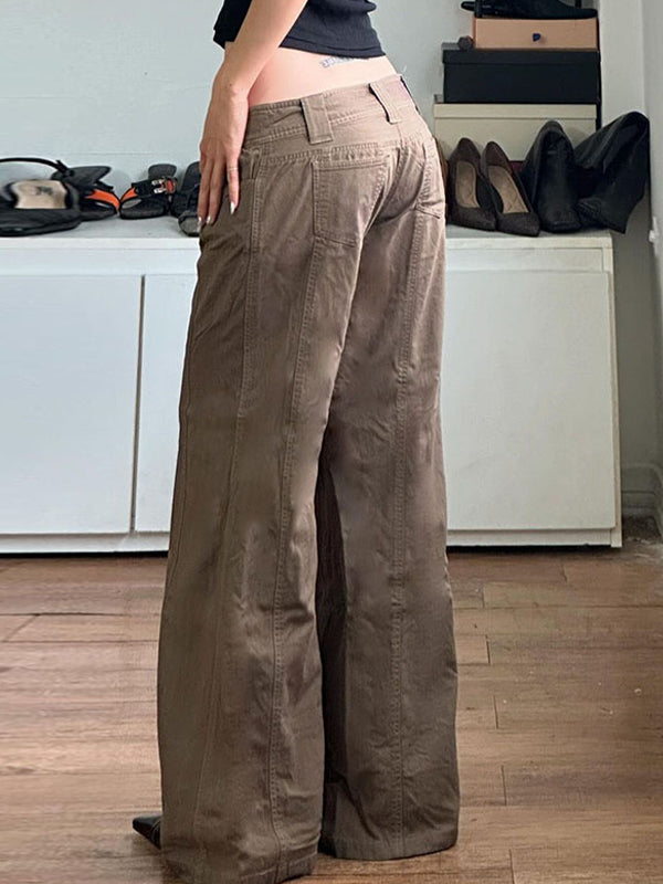 American Retro Low Waist Split Flare Jeans