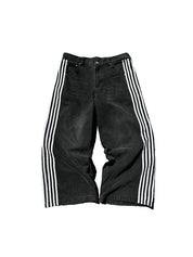 American Retro Street Stripes Loose Jeans