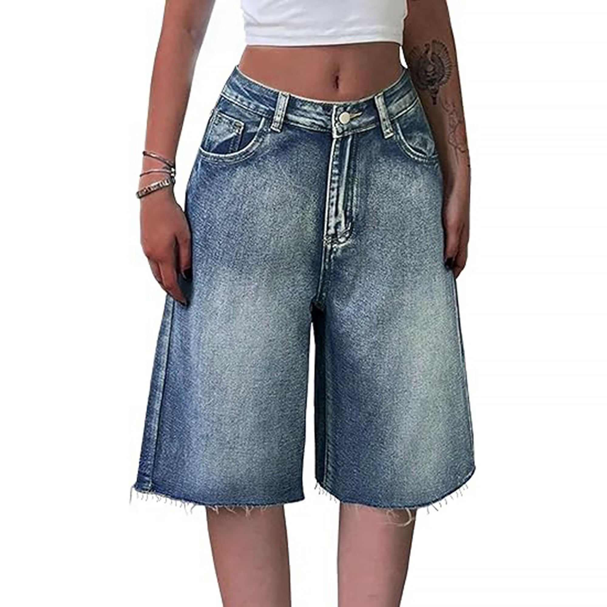 Y2K Vintage Slant Pocket Denim Shorts