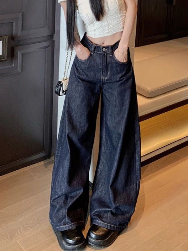 Vintage Washed Wide Legs Boyfriend Jeans