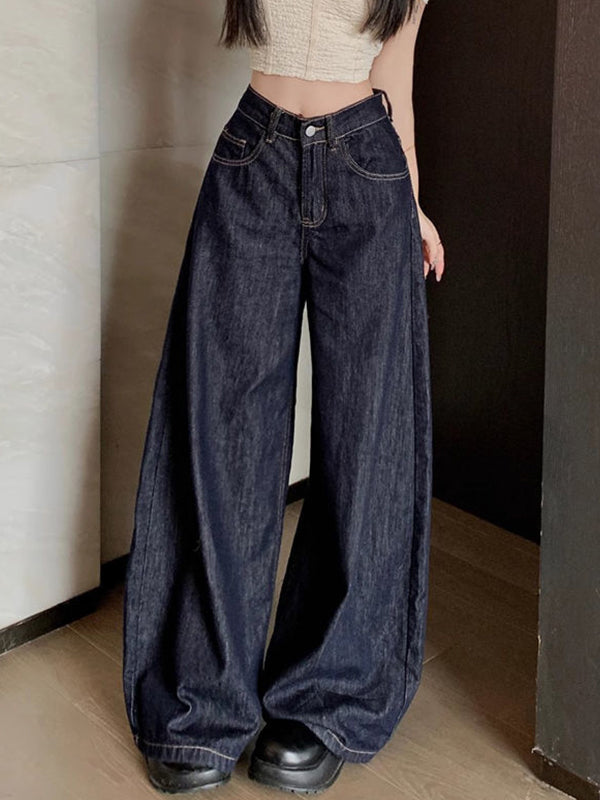 Vintage Washed Wide Legs Boyfriend Jeans