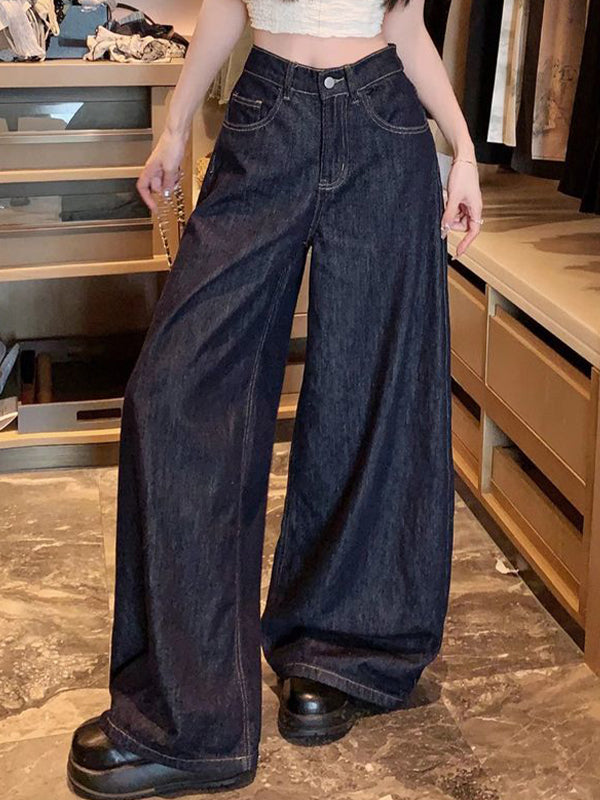 Vintage Washed Wide Legs Boyfriend Jeans
