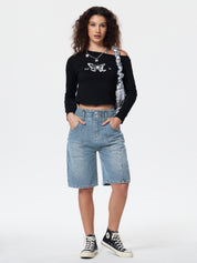 Personalized Pocket Denim Shorts