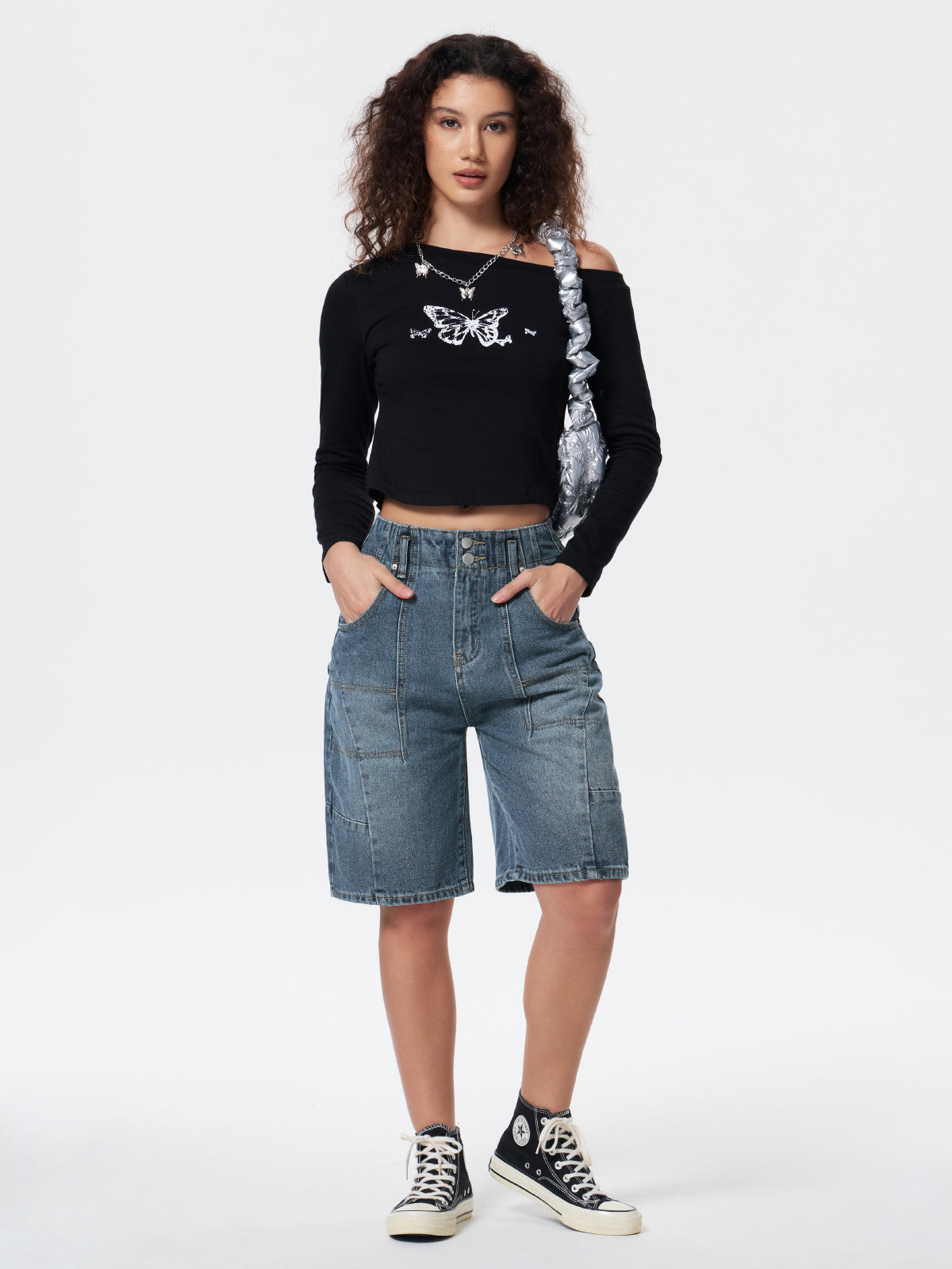 Personalized Pocket Denim Shorts
