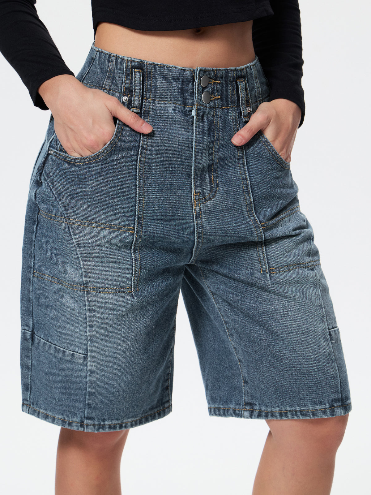 Personalized Pocket Denim Shorts