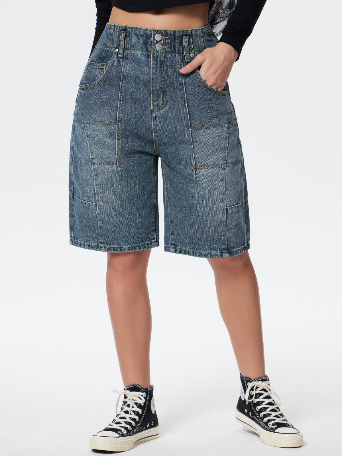 Personalized Pocket Denim Shorts