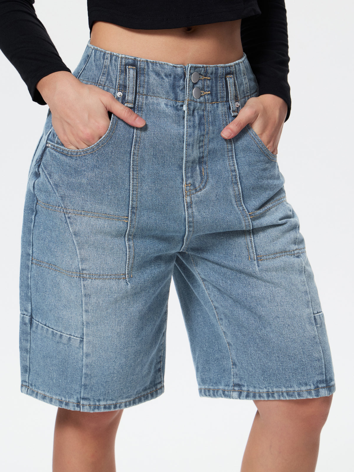 Personalized Pocket Denim Shorts