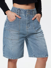 Personalized Pocket Denim Shorts