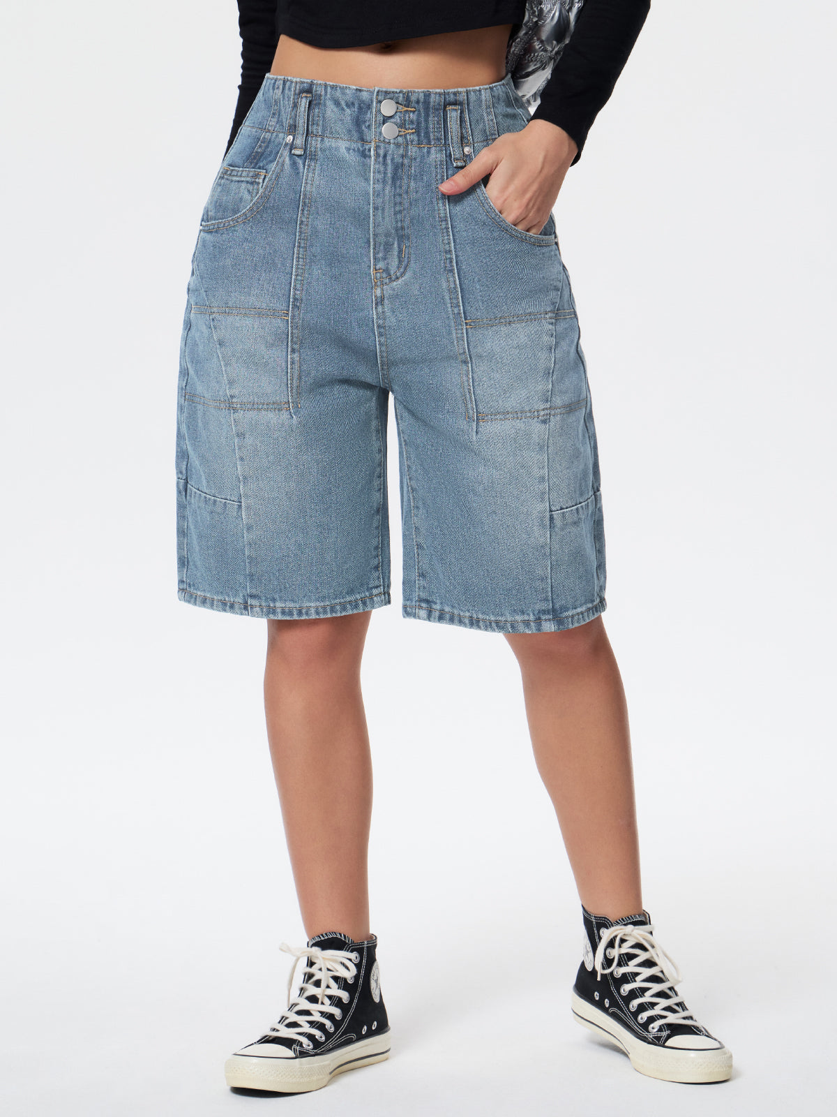 Personalized Pocket Denim Shorts
