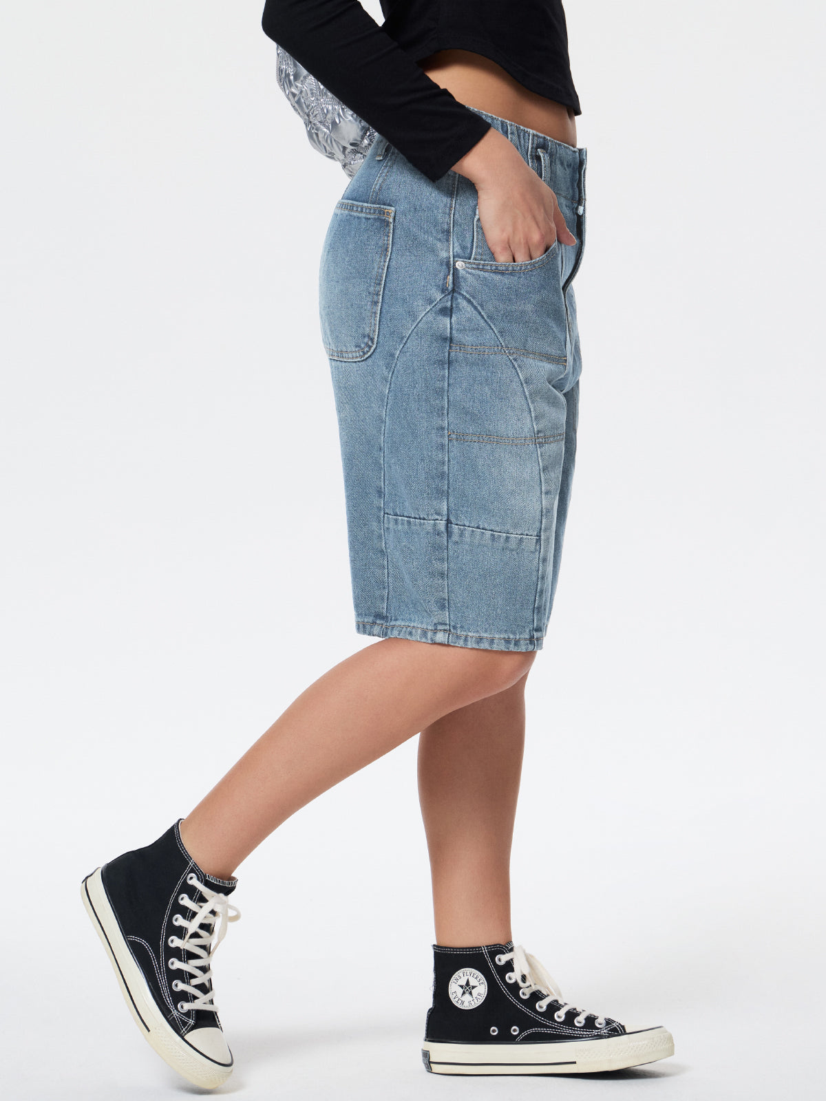 Personalized Pocket Denim Shorts