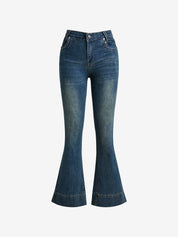 Low-Rise Stretch Flare Jeans