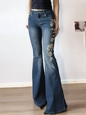 Vintage Gradient Niche Flare Jeans