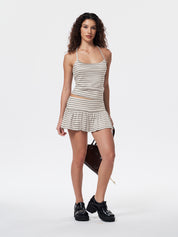Sexy Backless Stripes Two Piece