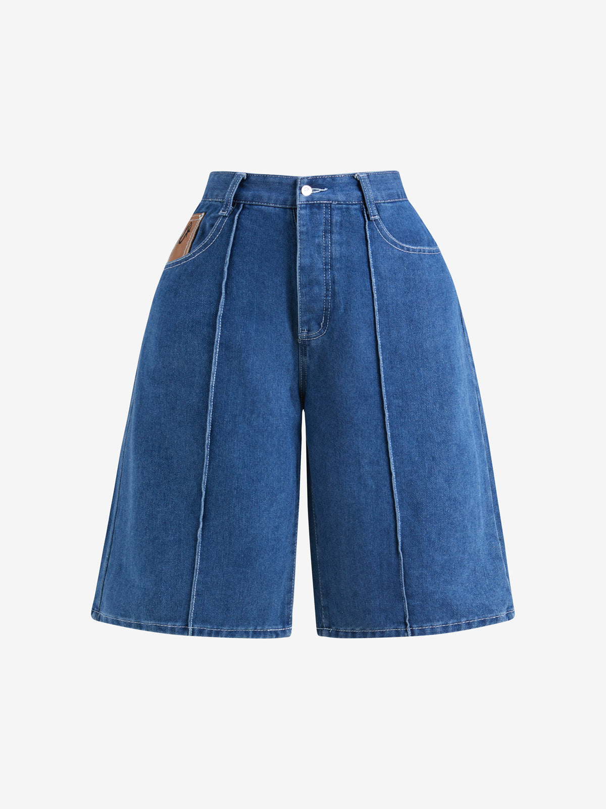 Alcatraz Star Embroidery Denim Shorts
