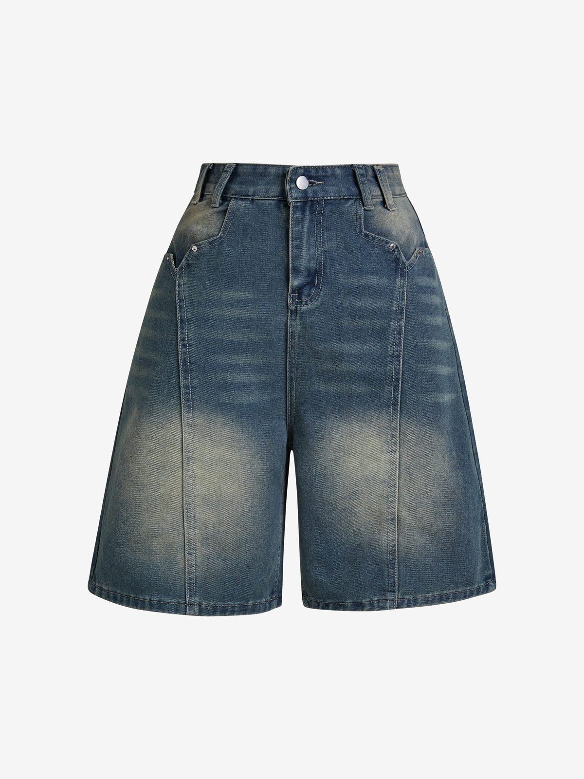 Vintage Washed Aged Denim Shorts