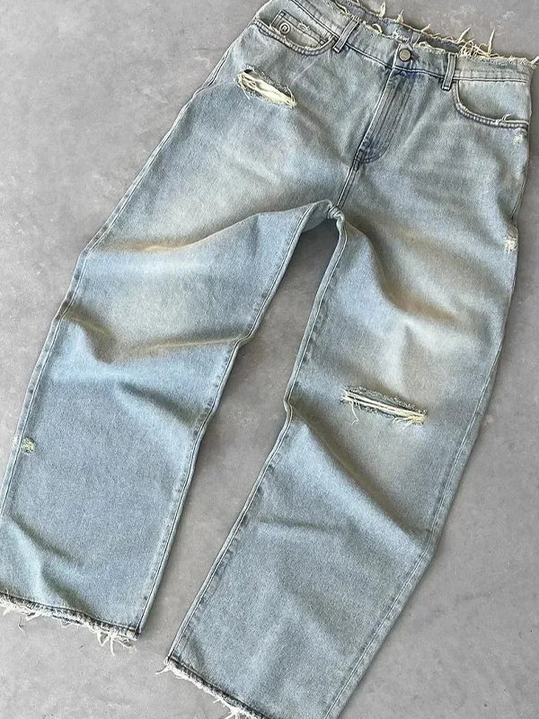 Washed Aged Boyfriend Jeans