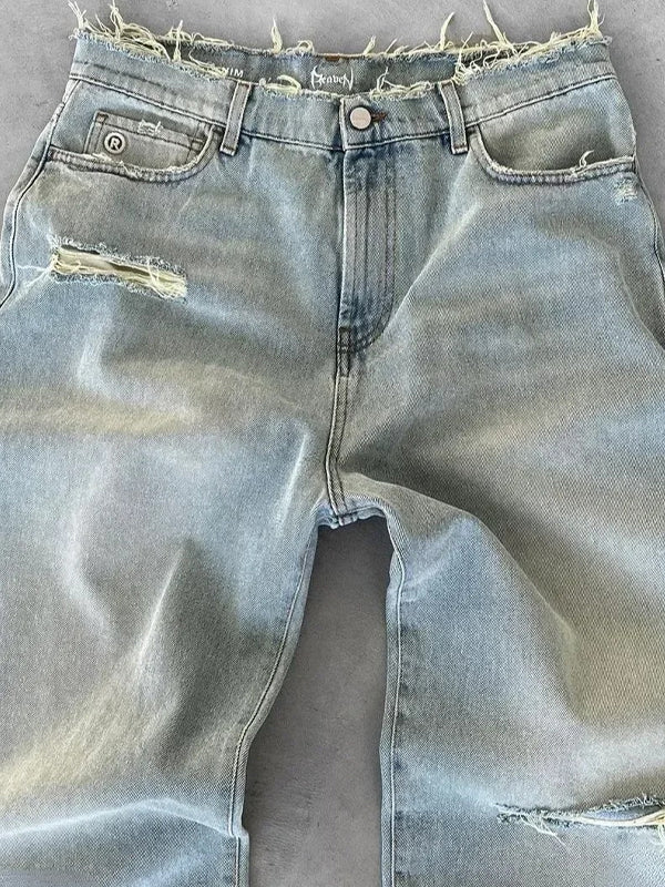 Washed Aged Boyfriend Jeans