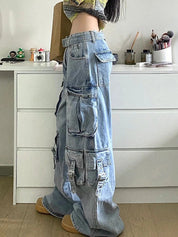Vintage Multi-Pocket Cargo Jeans