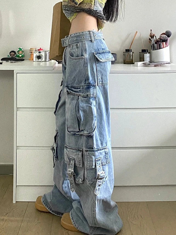 Vintage Multi-Pocket Cargo Jeans