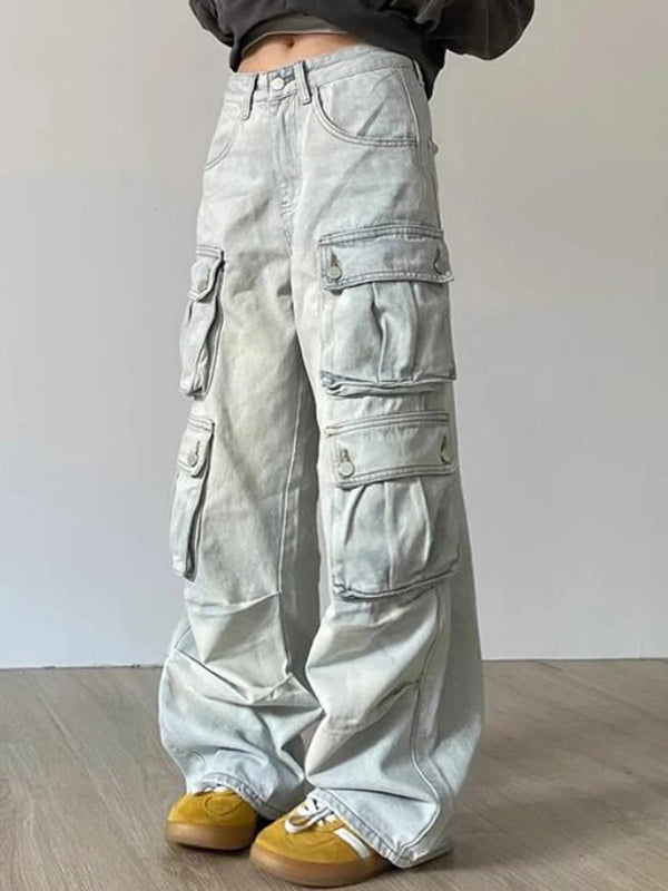 Vintage Multi-Pocket Cargo Jeans