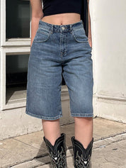 Vintage Wash Denim Shorts