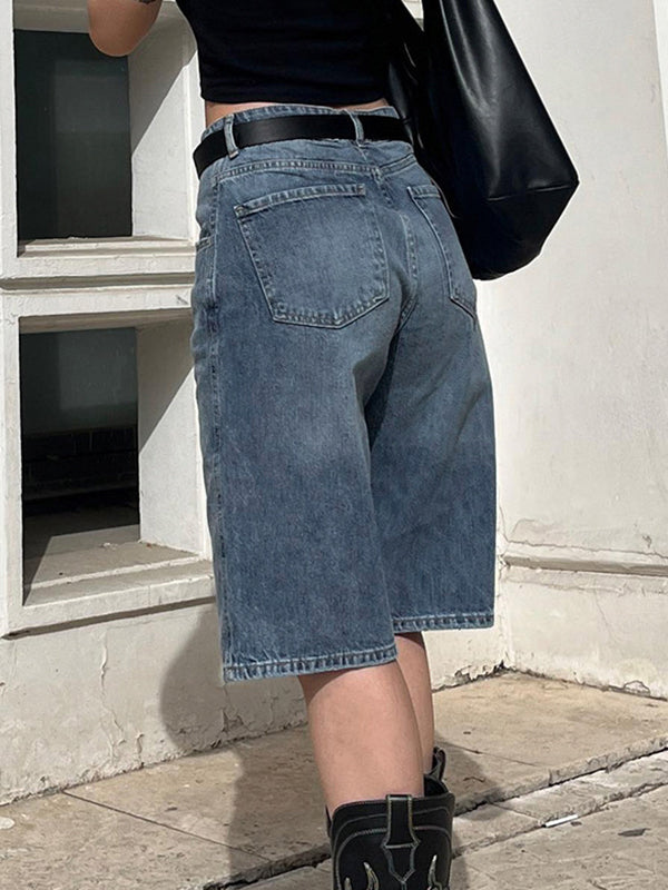 Vintage Wash Denim Shorts