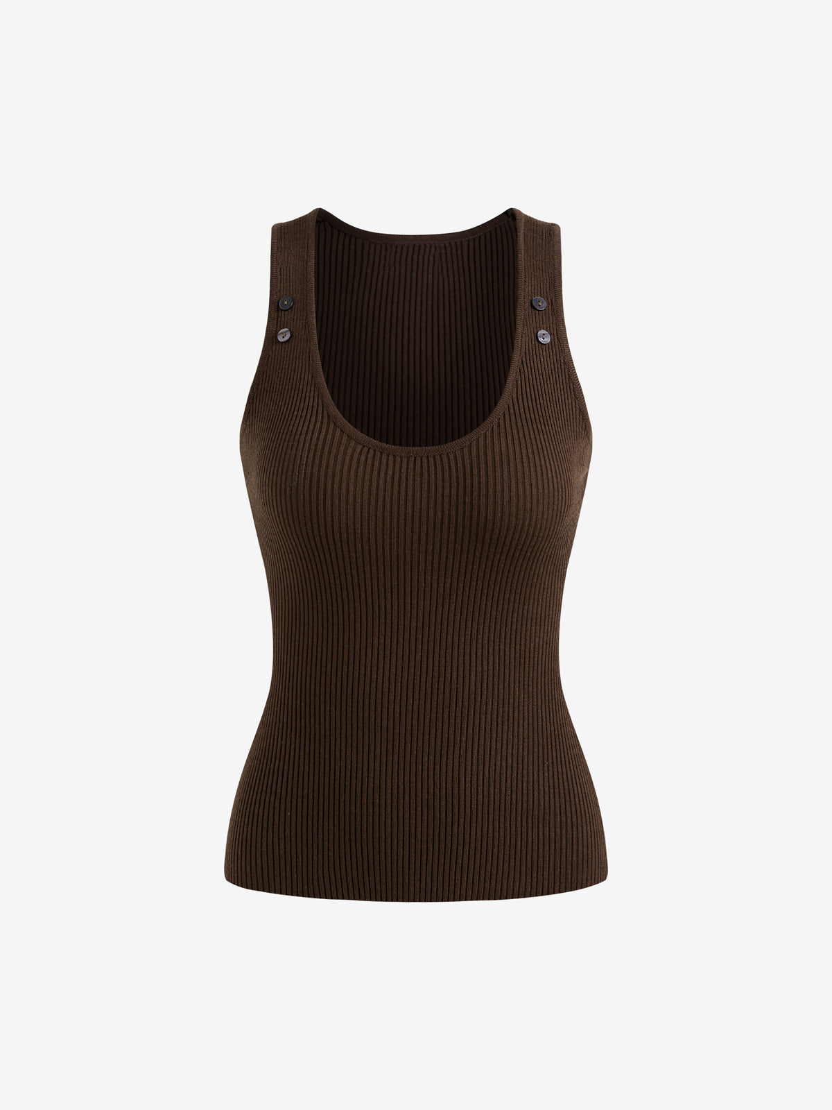 Studded Button Tank Top