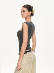 Striped Square Neckline Tank Top