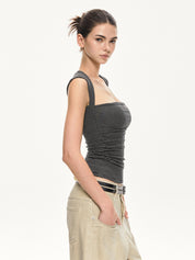 Striped Square Neckline Tank Top