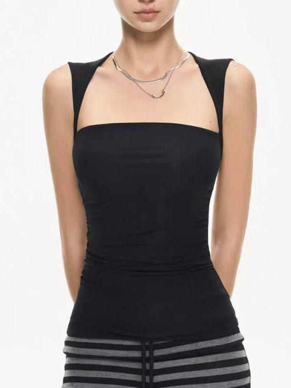 Striped Square Neckline Tank Top