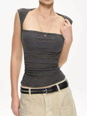 Striped Square Neckline Tank Top