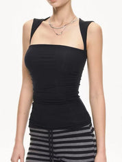 Striped Square Neckline Tank Top