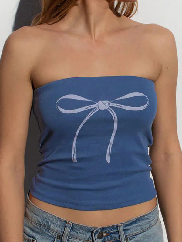 Bow Print Bandeau Top