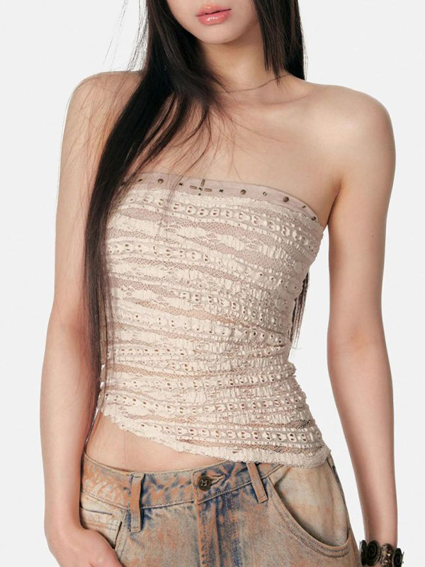 Lace Cross Bandeau Top