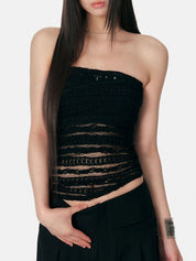 Lace Cross Bandeau Top