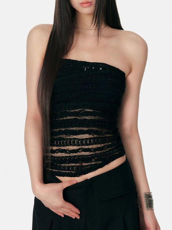 Lace Cross Bandeau Top
