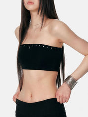 Lace Cross Bandeau Top