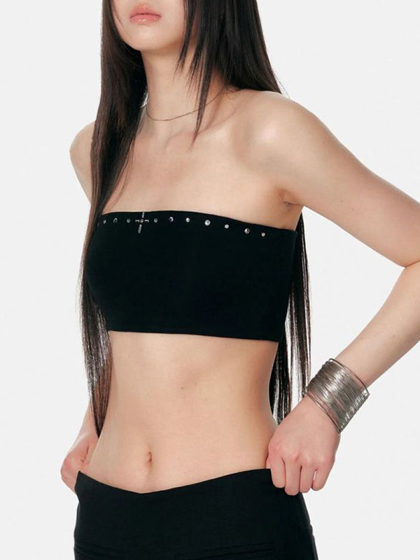 Lace Cross Bandeau Top