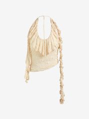 Two-Colour Lace Halter Vest