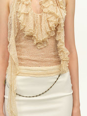 Two-Colour Lace Halter Vest