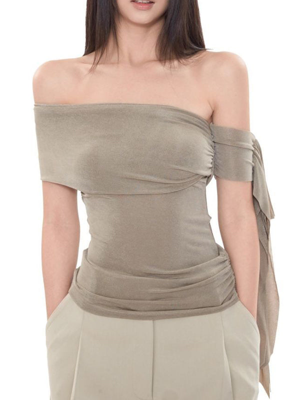 Slim Strapless One Shoulder Bandeau Top