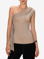 Slim Strapless One Shoulder Bandeau Top