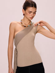 Slim Strapless One Shoulder Bandeau Top